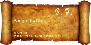 Varga Folkus névjegykártya